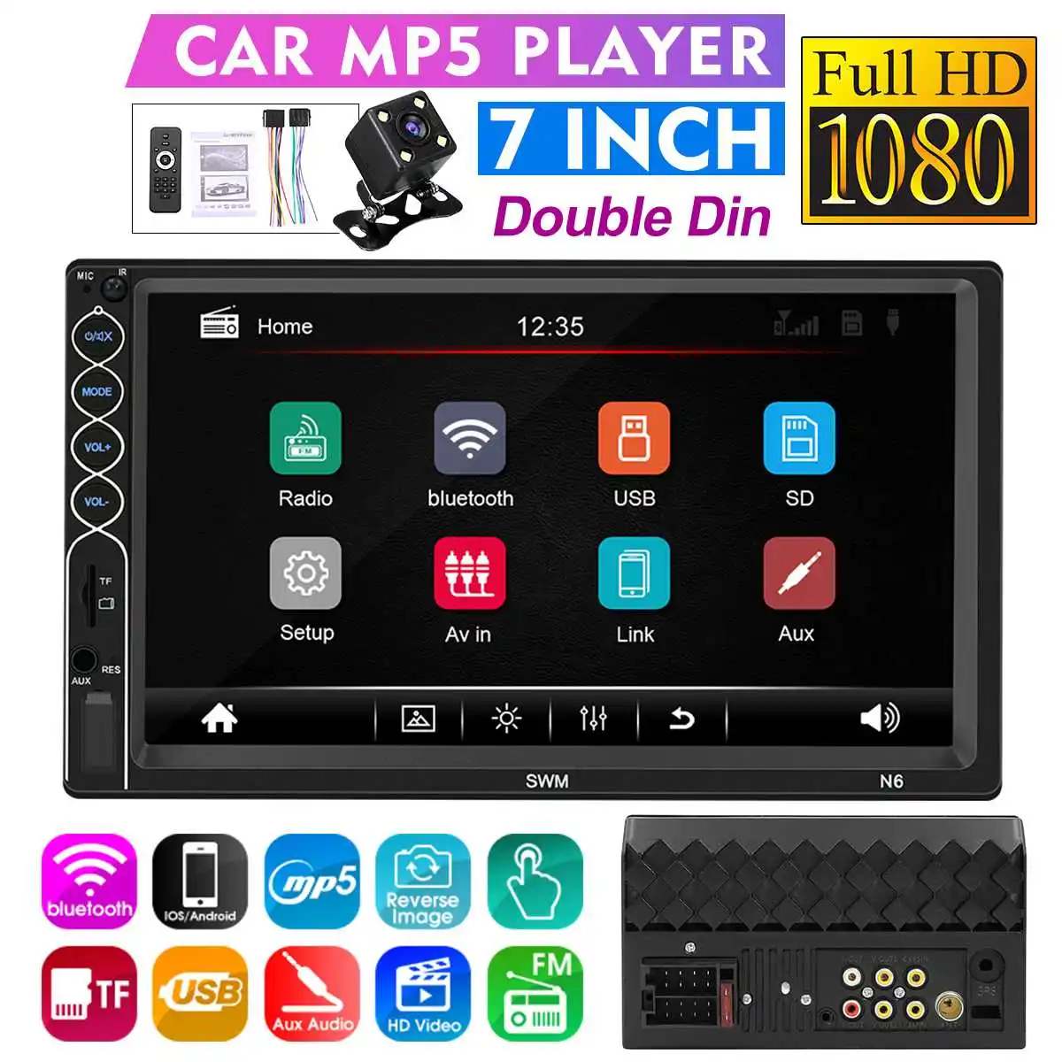 7 &quotHD 2 din Android 8 1 IOS Автомобильный мультимедийный плеер магнитофон центральный