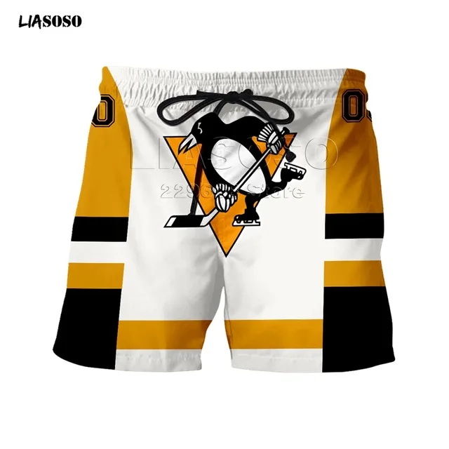 

Мужские пляжные шорты с 3D-принтом, спортивные штаны 2020, хоккейная Шайба, командная форма, шорты, Новинка брюки Харадзюку