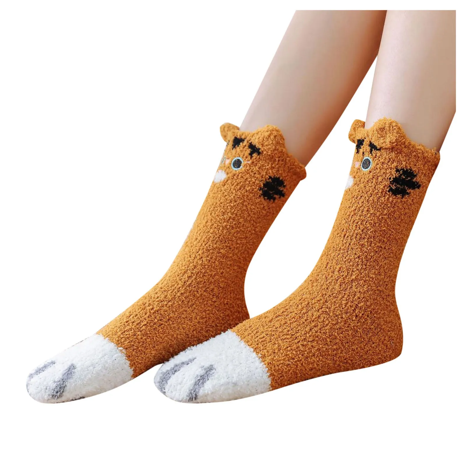 

1pair Women's Autumn Winter Thickening Animal Coral Velvet Warm Tube Socks Socks Women Harajuku Wholesale