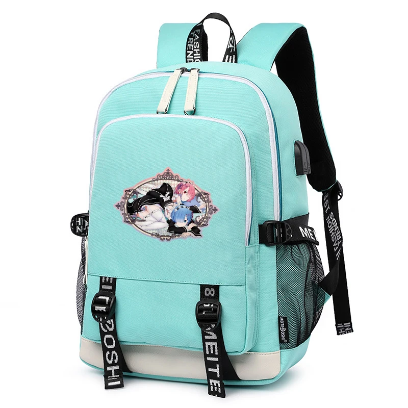Аниме школьные сумки мультфильм Rem Ram Bookbag Re: жизнь в другом мире от нуля розовый