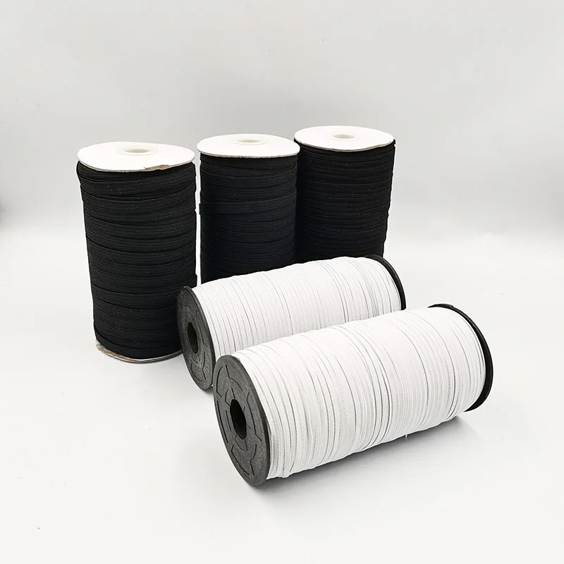 

3/6/8/10/12mm Elastic Bands DIY Sewing Accessories gummiban White Black High Elastic Rubber Band elastique coutur 5yard