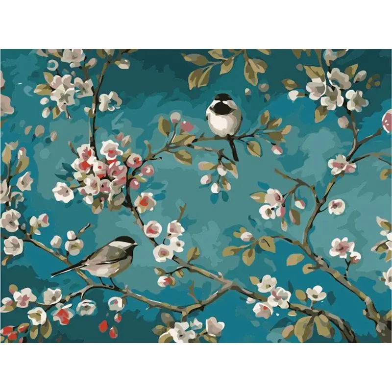 

GATYZTORY Diamond Painting Birds Handicraft Full Square Round Drill Diamond Embroidery Flower Mosaic Craft Kit Handmade Gift