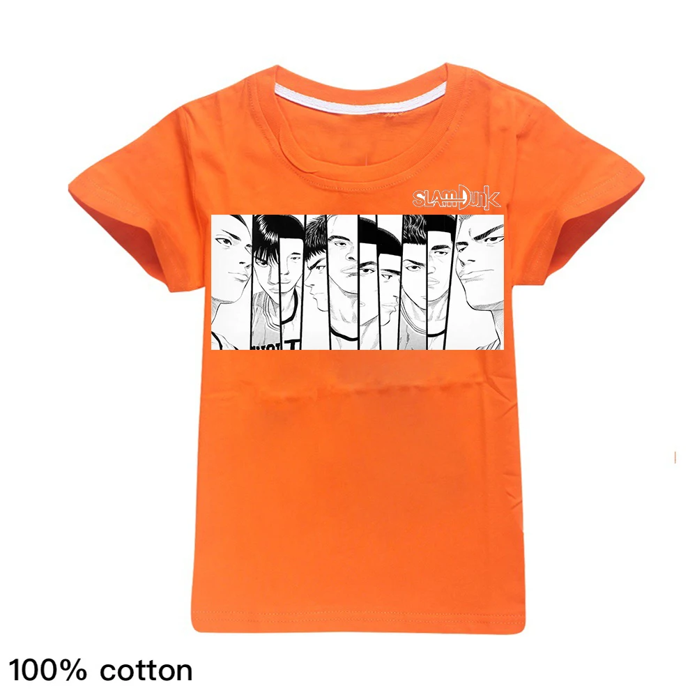 

Anime Slam Dunk Black and White Comic Print T-shirt Sports Casual T-shirt Top Summer Boys and Girls Sports Short Sleeve Top