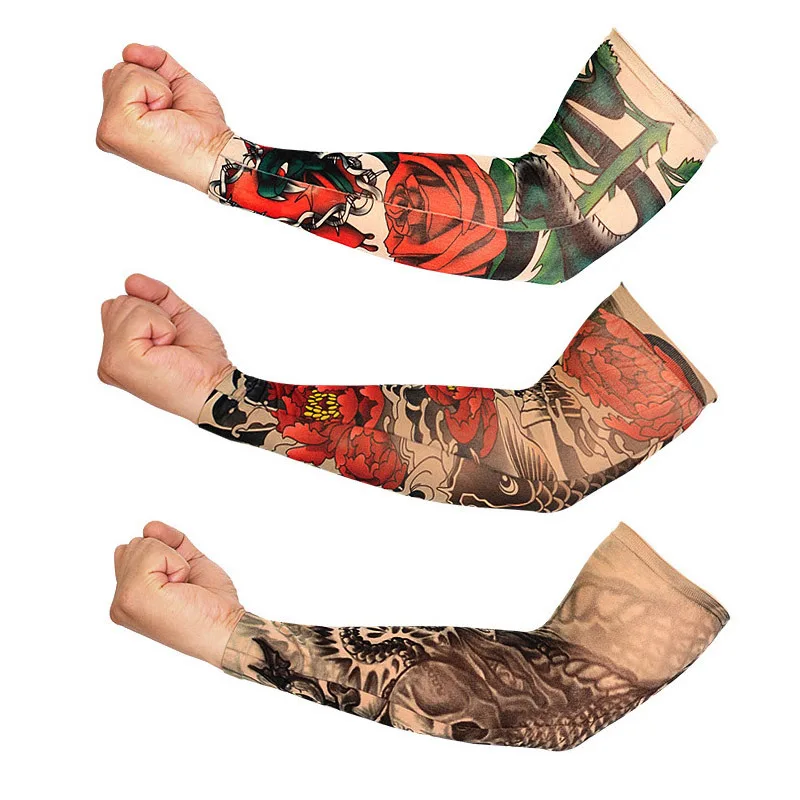 1 шт. поддельные татуировки рукав для мужчин и женщин на руку теплее дизайн Летний