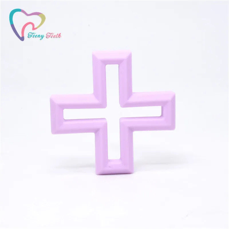 Sweet Lilac 1 шт., Пищевая силиконовая подвеска с крестиком для прорезывания зубов, игрушки для кормления ребенка, ожерелье для ребенка, щетка для прорезывания зубов, ручная работа, сделай сам, рукоделие, нагрудник, зажим - Цвет: Sweet Lilac