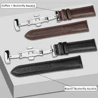 maikes genuine leather watch band 22mm universal wrist band dispenser butterfly buckle band steel buckle strap for tissot seiko