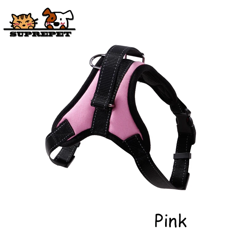 Pink SUPREPET поводок для собак Хаски очень прочный нейлон поводок для собак жилет Лидер поводок ошейник регулируемый поводок Светоотражающие принадлежности для собак - Цвет: Pink