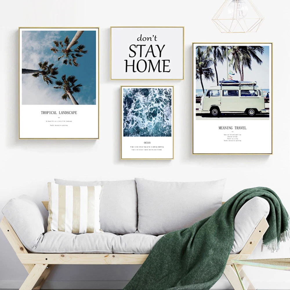 Дорожные пейзаж Картина на холсте искусство стены автомобили Современная