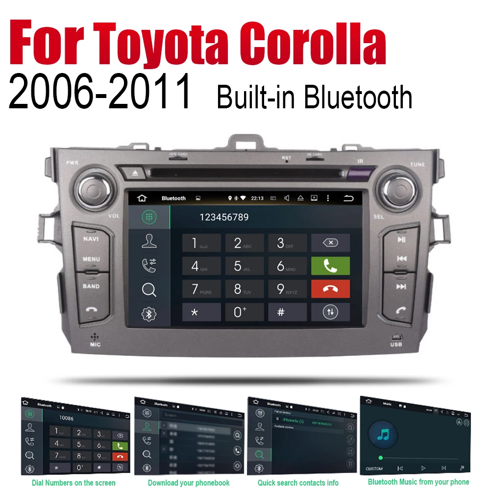 Автомагнитола 2DIN для Toyota Corolla 2006-2011 с GPS-навигацией и DVD-плеером | Автомобили