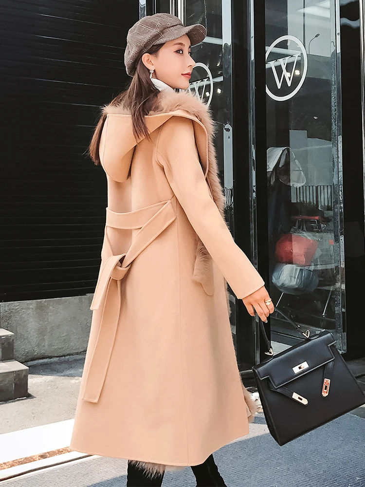 Пальто Сезон осень-зима женская шуба из натурального Лисьего меха Женская куртка