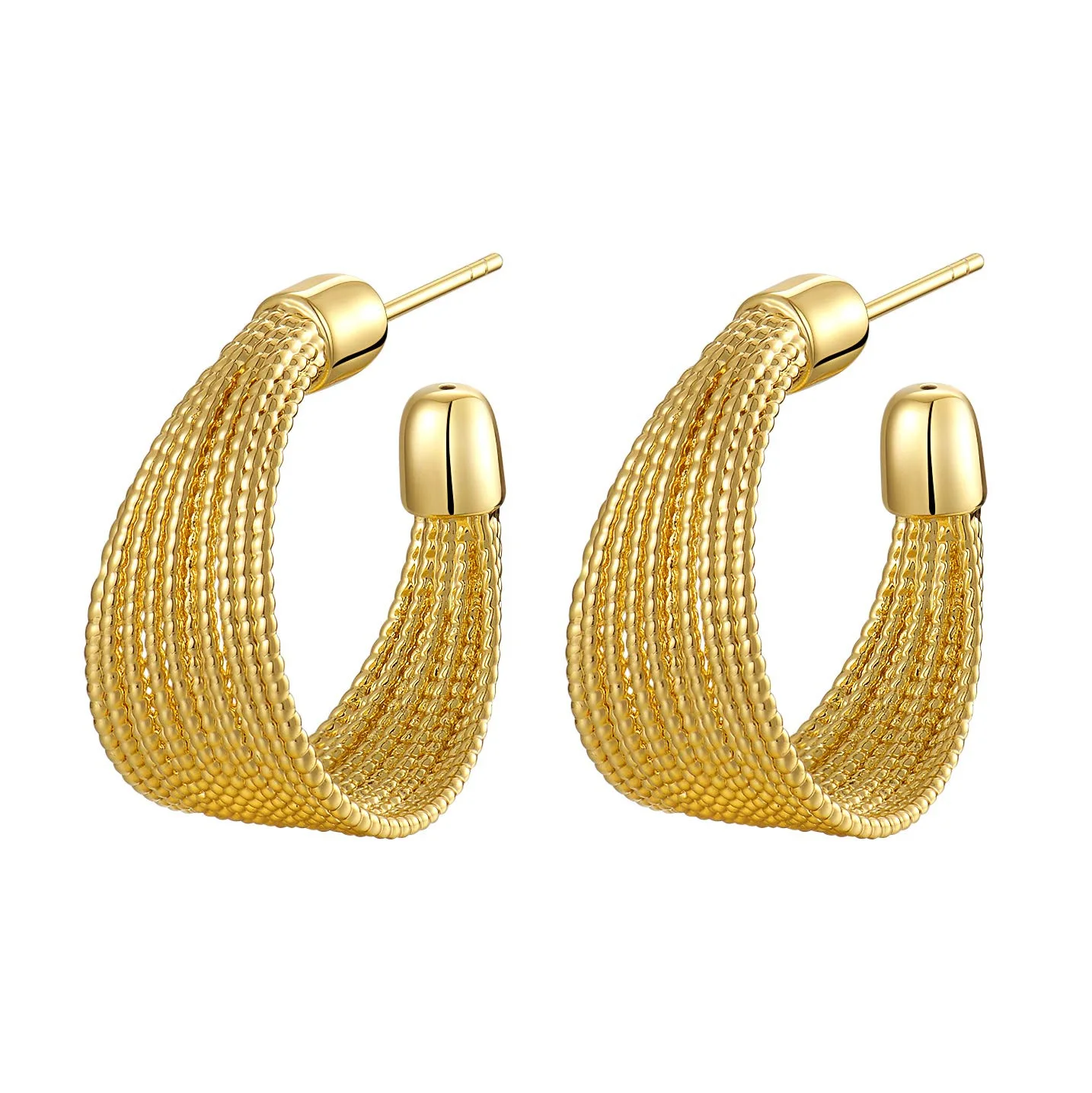 

Trend New Products Twist Semi-geometric Round Ear Clip Ears Jewelry Women's Earrings Personality Stud Earrings