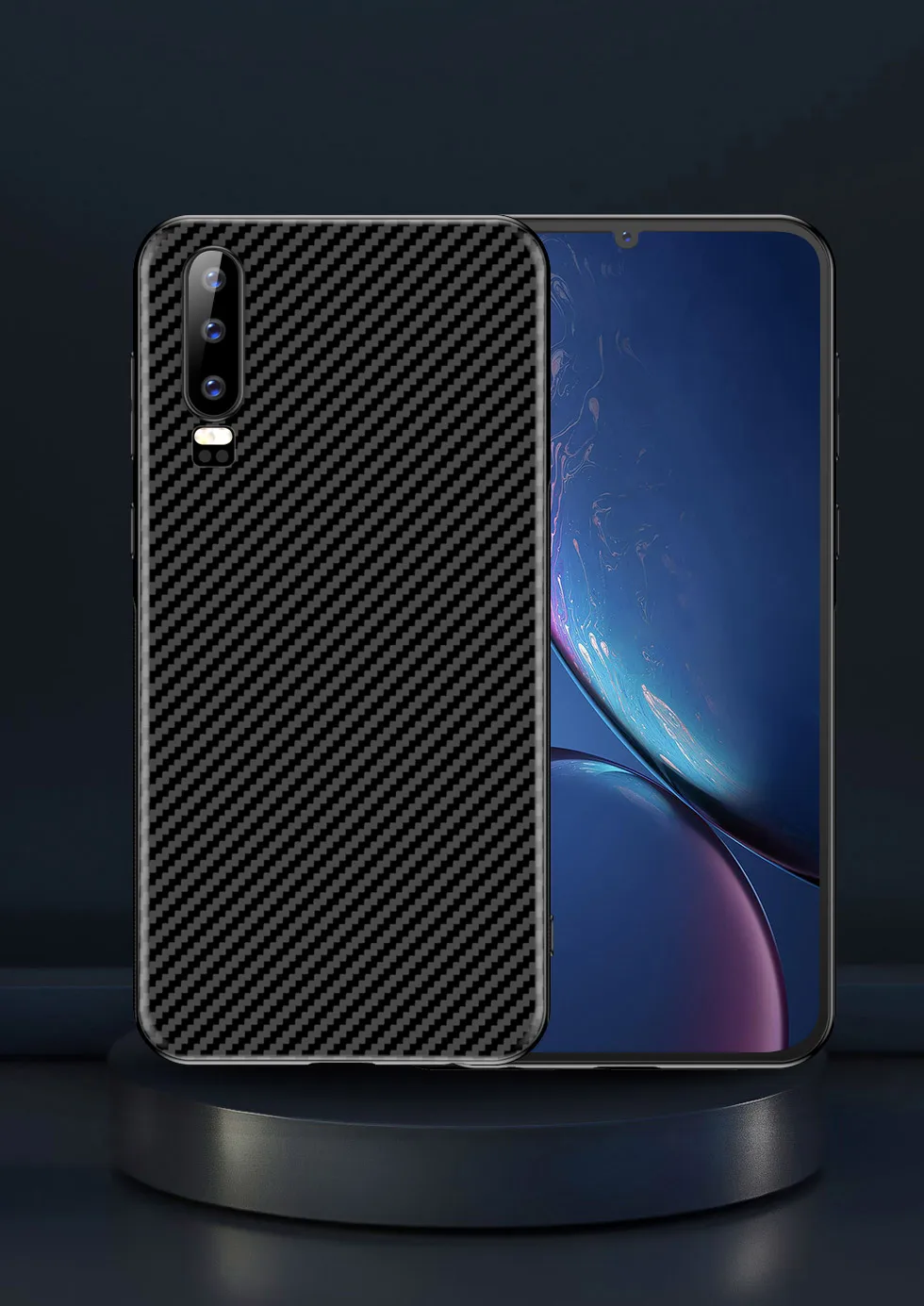 Чехол из углеродного волокна для huawei P20 P30 Lite Pro mate 20 30 Lite Honor Play Y9 Мягкий силиконовый чехол для телефона Ультратонкий черный