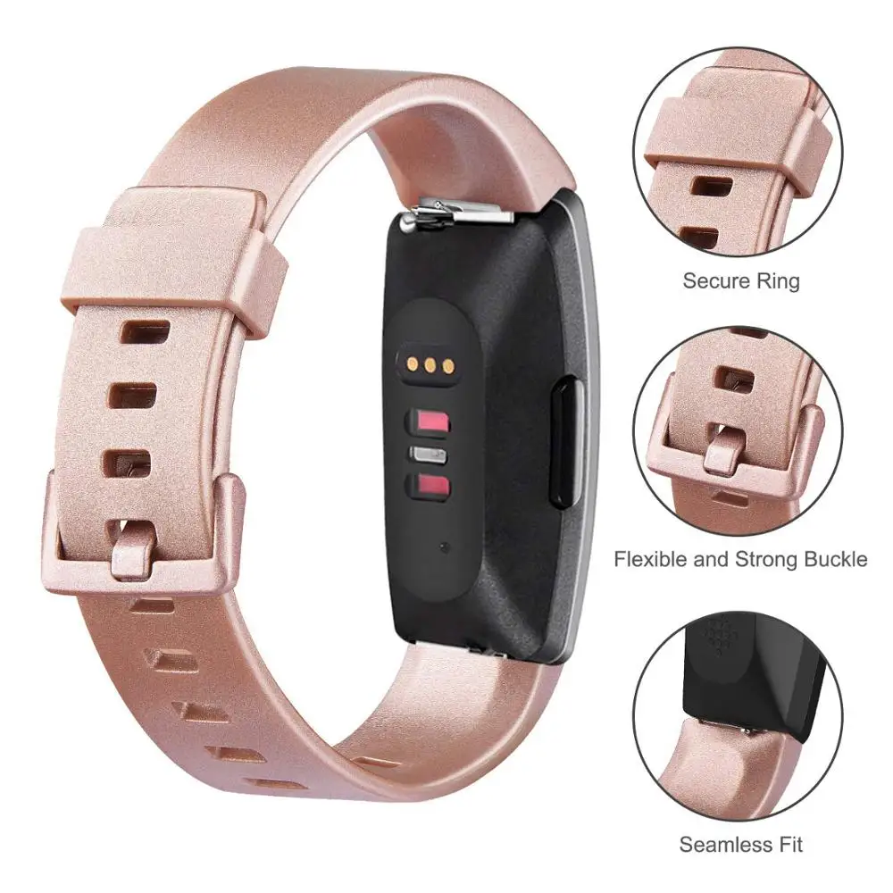 Ремешок для часов Fitbit Inspire HR силиконовый браслет цвета розового золота смарт /