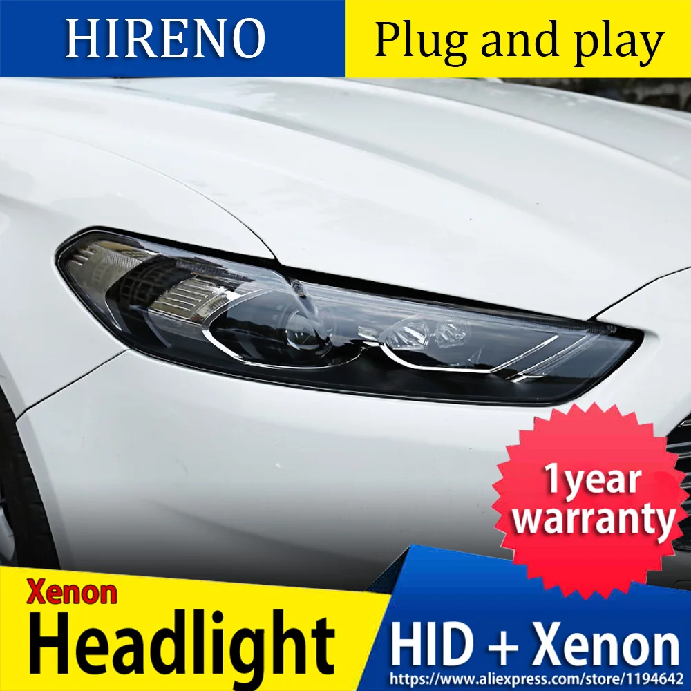 2 шт. Автомобильные светодиодные фары Hireno для Ford Mondeo 2017|led drl|hid xenondrl led |