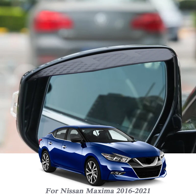 

2pcs Car Rearview Mirror Rain Eyebrow Shield Snow Guard Sun Side Visor Shade Protector For Nissan Maxima 2016-2021 Accessories