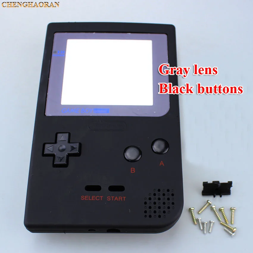 N black soft surface ChengHaoRan, 16 цветов на выбор, для nintendo Gameboy, карманный корпус, чехол, замена, для GBP, чехол, крышка с кнопками, комплект - Цвет: N black soft surface