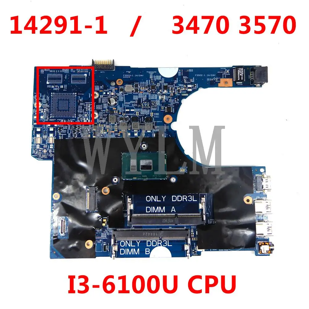 Материнская плата 14291-1 для ноутбука DELL 3470 3570 материнская 0P5M6K P5M6K с фотографией 100%