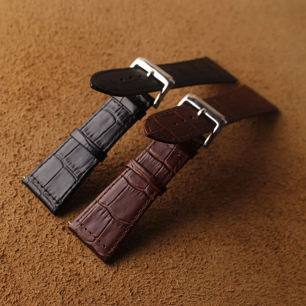

Crocodile Grain Genuine Leather Cowhide Watch Strap 26*20mm High Quality Comfortable watchband belt Quick release Spring bar new