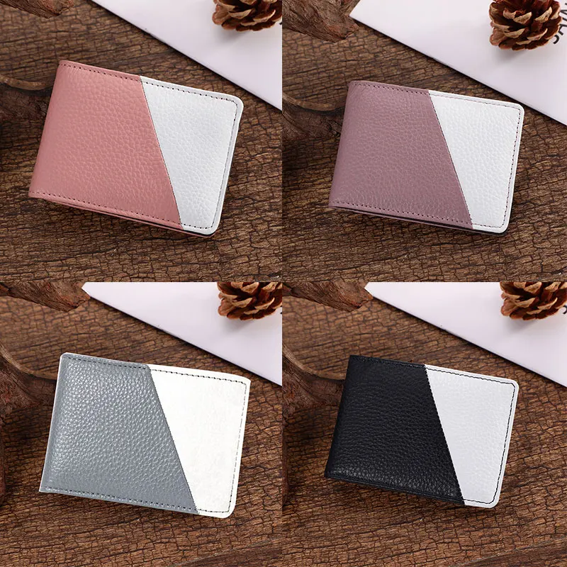

Stylish Document Holder Simple Color Matching PU Leather Case For Men Korean Style Durable Driving License Protective Cover