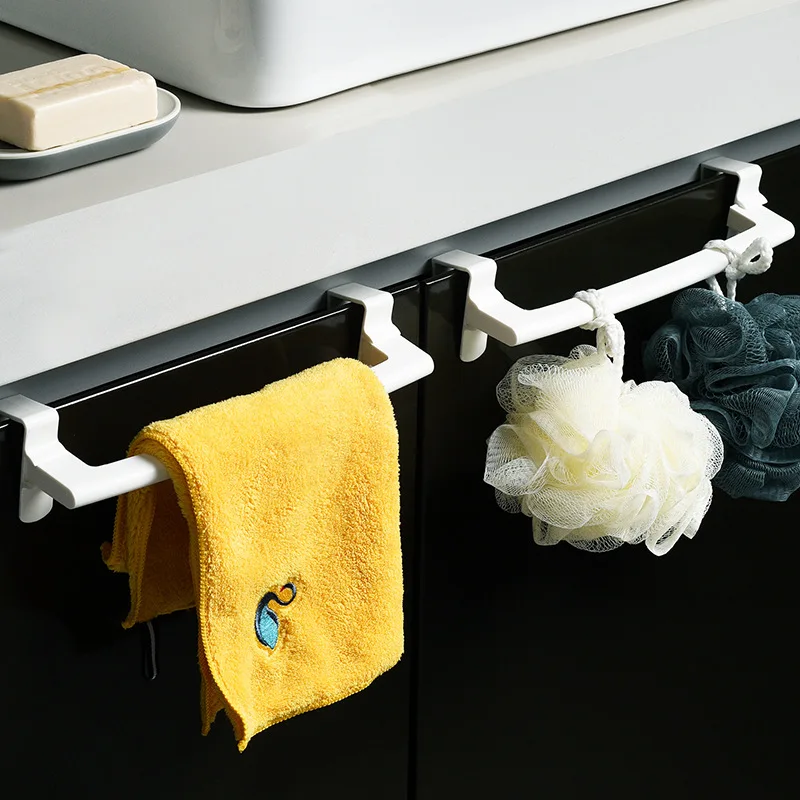 

New Multi Functional Japanese Traceless Kitchen And Bathroom Cabinet Door Towel Rack Clip Type Rag Rack Closet Hanger Pylons