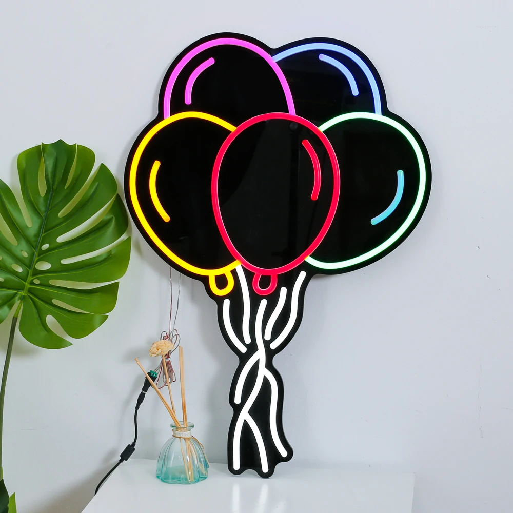 Neon Lamp COLORFUL BALLOONS Neon Sign Children Kids Gift Childish Wall Decorations Birthday Party Bedroom Living Room Bar Cafe