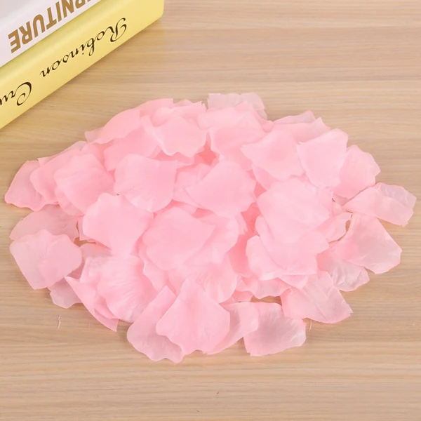 Light pink 1000 шт Искусственные Свадебные лепестки роз, аксессуары, цветочные Полиэстеровые Свадебные розы, для дома, свадьбы, композиции, лепестки цветов - Цвет: Light pink
