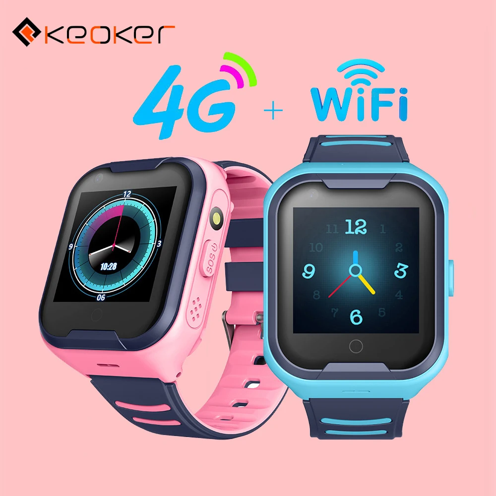 Keoker Детские Смарт-часы 4G gps wifi отслеживание видео звонок водонепроницаемый SOS голосовой чат детские часы уход за малышом мальчик девочка