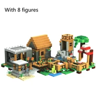 the village special edition building blocks with steve action figures compatible my world set toy 21128