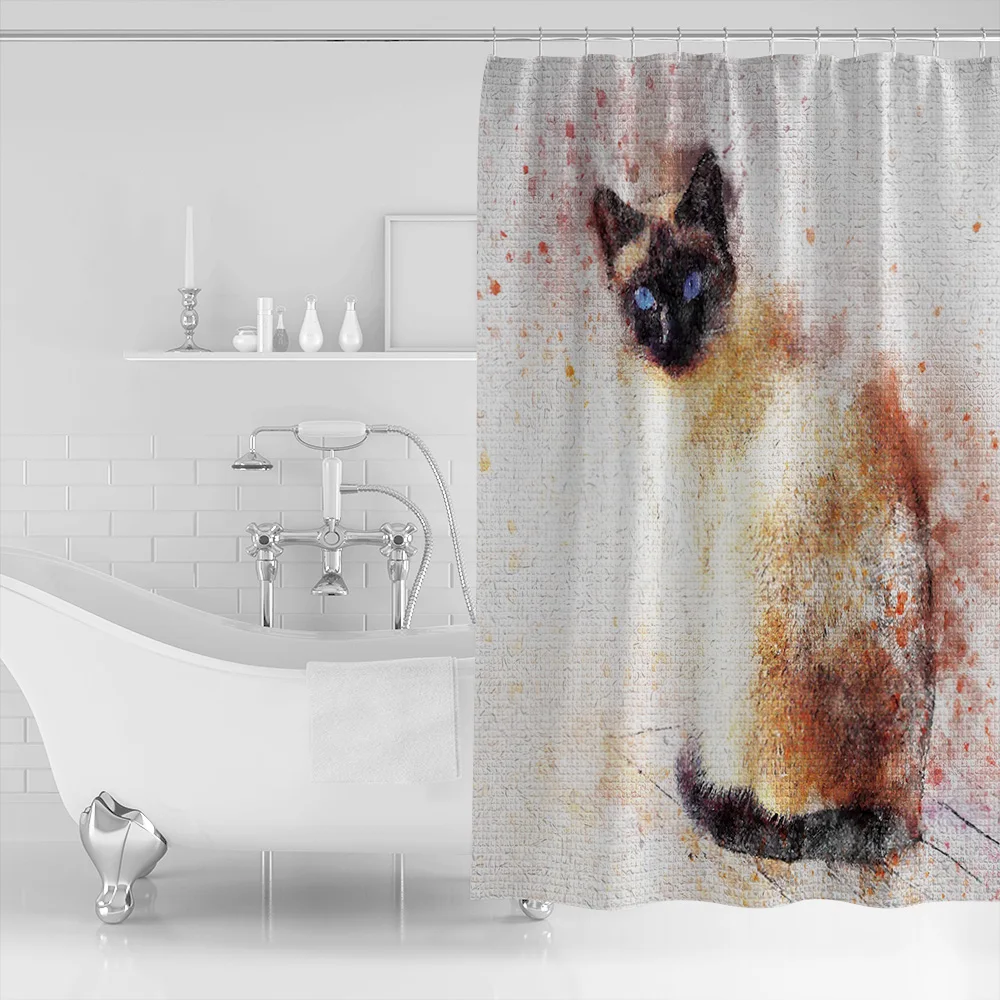 Текстурированный фон картины маслом-это высокий холодный Кот в акварельном