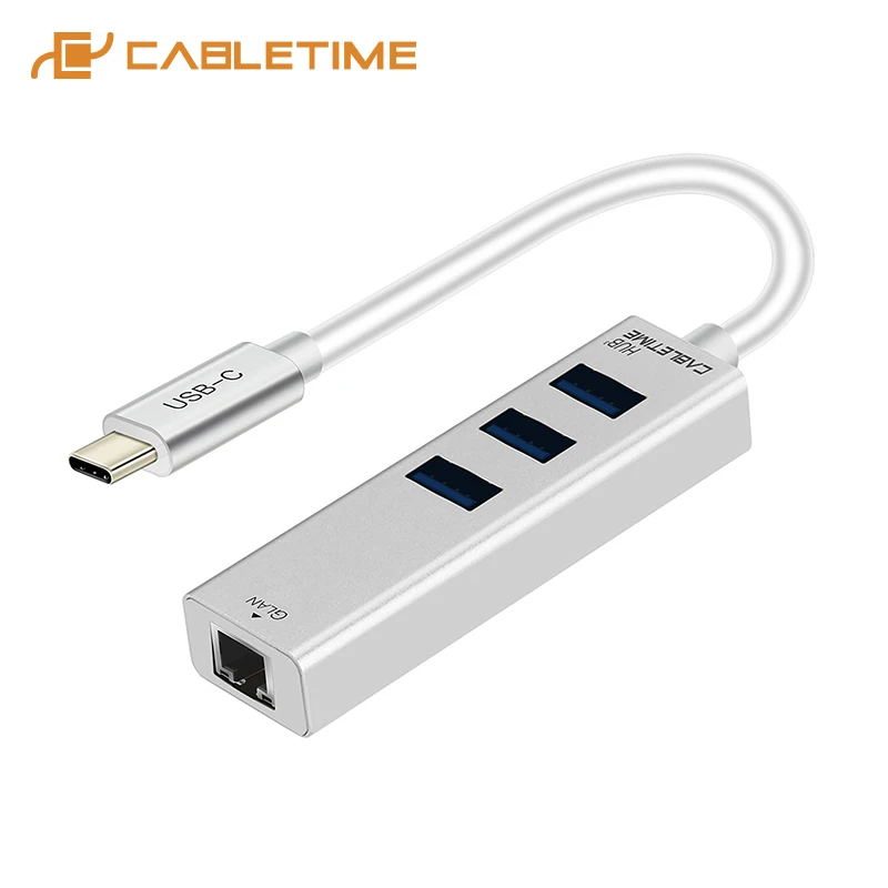 Кабель USB C Ethernet адаптер USB type C для RJ45 LanNetwork карта USB C 3,1 type c концентратор для samsung Galaxy S9/S8/Note9 Mac C045 - Цвет: 0.15M