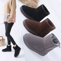 flat heel short boots women snow boots women plus size winter new style flat thick and velvet warm shoes women