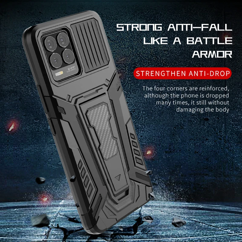 keysion shockproof armor case for realme 8 8 pro stand phone back cover for oppo a94 5g f19 pro plus reno 6 pro 5 lite 5f 5z free global shipping