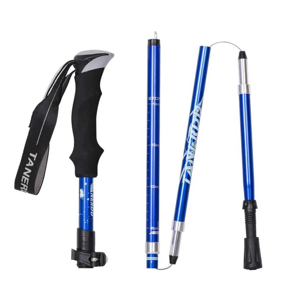 

Climbing Aluminum Alloy Folding Walking Cane Telescopic Ultra-light Outdoor Stick