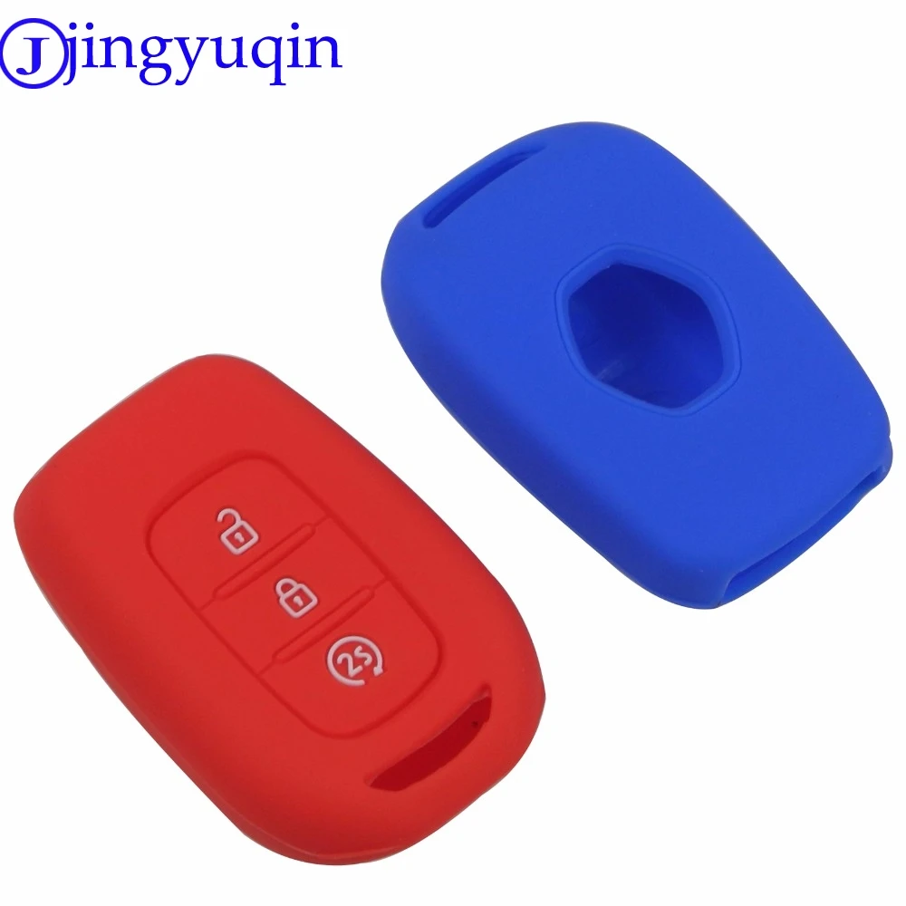Jingyuqin 3 кнопки силиконовый дистанционный Брелок чехол для Renault Duster Sandero Logan Clio Captur