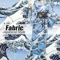 200146cm japanese style waves pattern cotton fabric for sewing kimono cheongsam hanfu clothes dress handmade patchwork fabric
