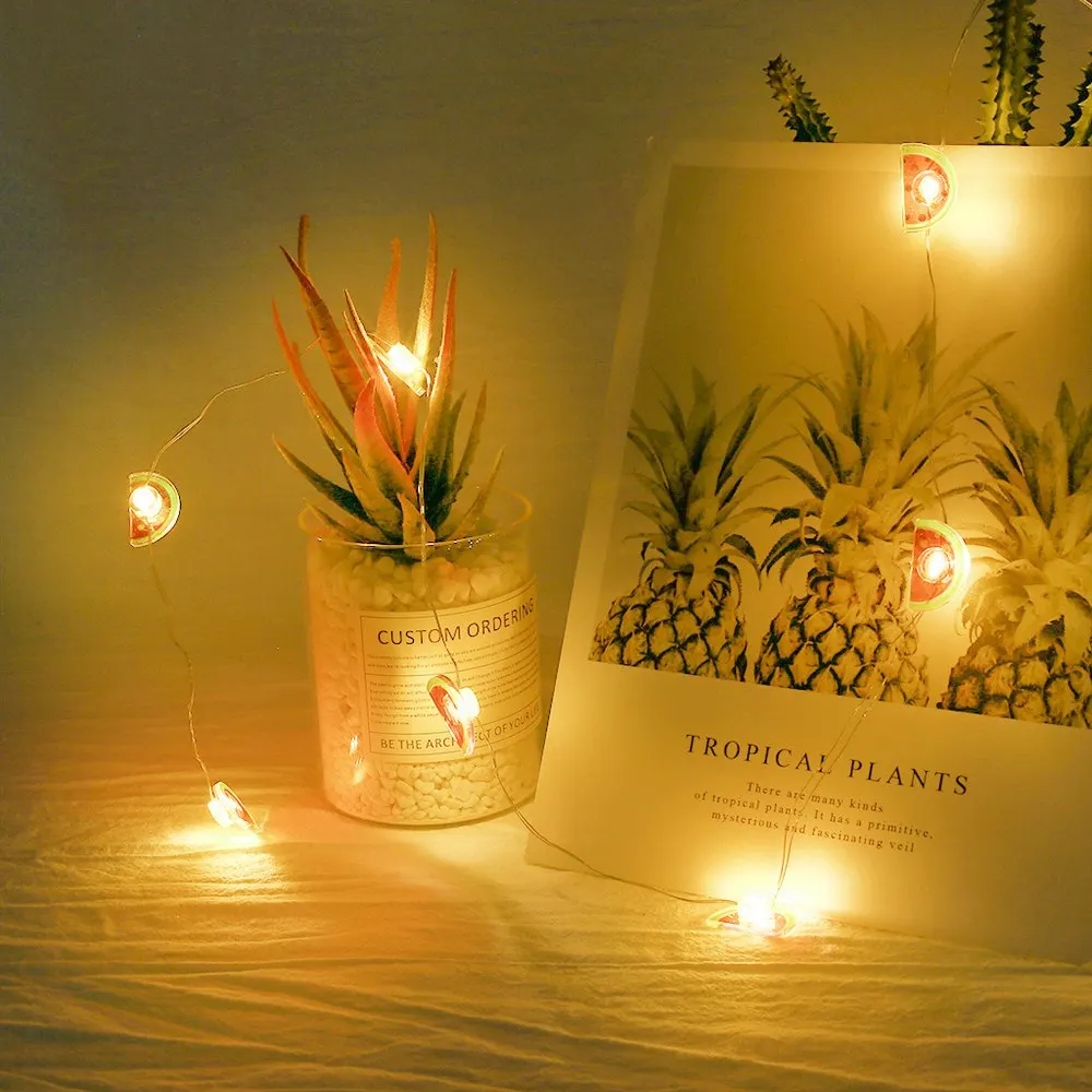 20 светодиодов Арбузные огни простая и прекрасная гирлянда атмосферная лампа