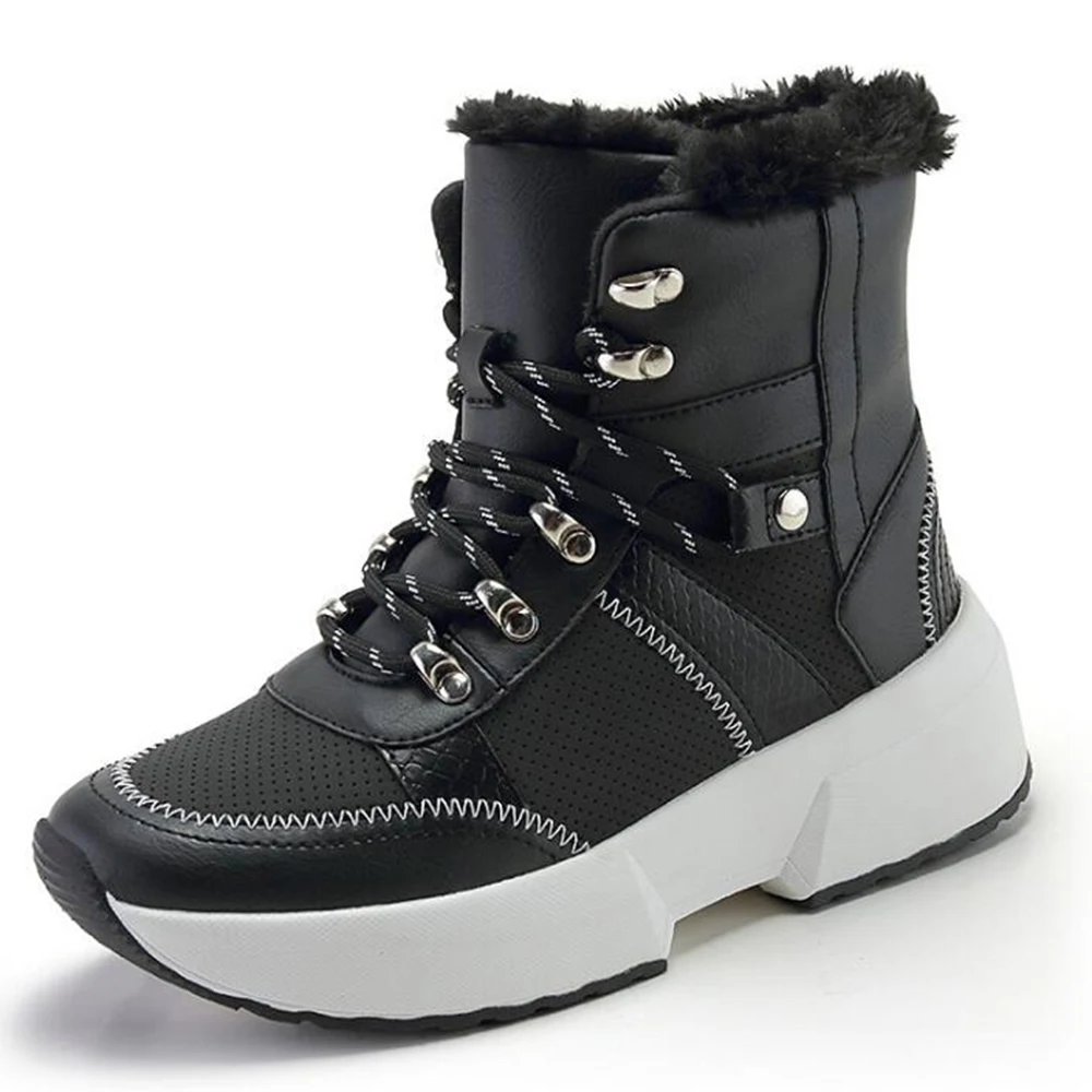

Winter Women's Snow boots Warm Cotton shoes for women outdoor plush shoes Anti-skid Lady sneakers Platform women's boots ay147
