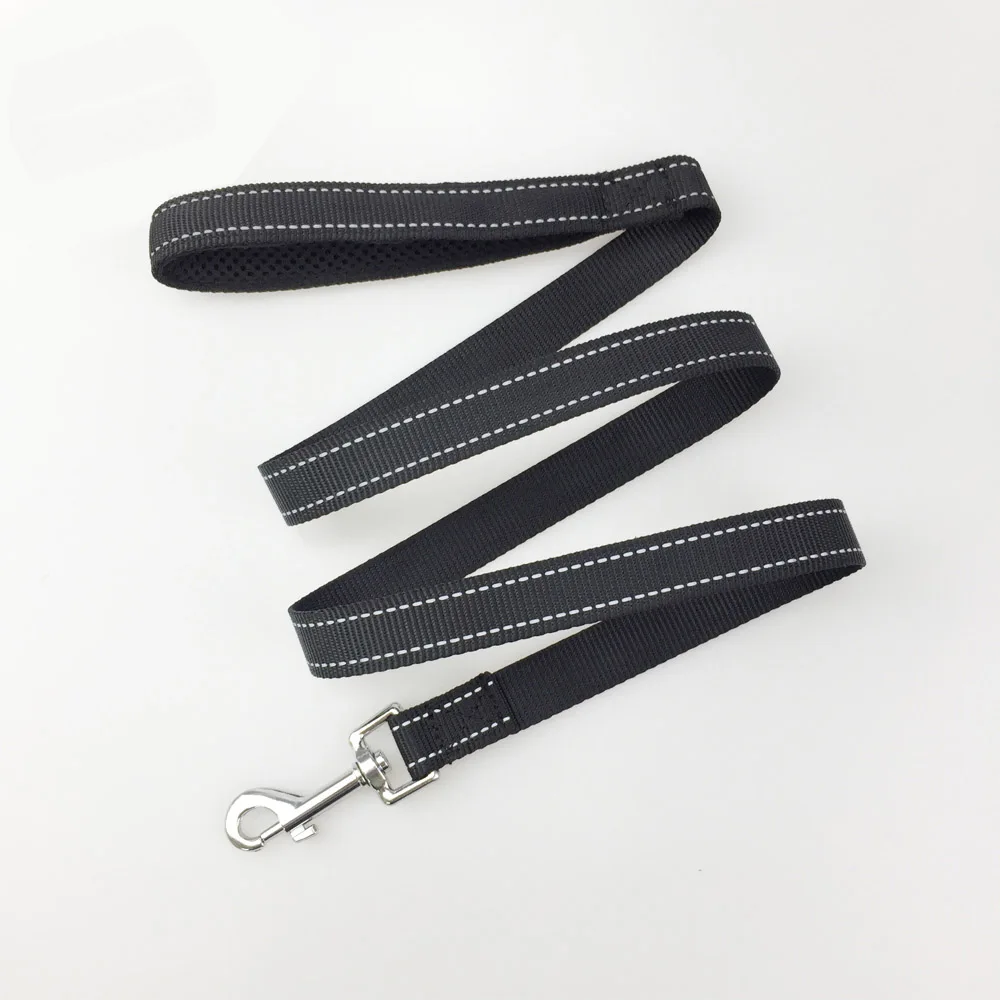 Black Поводок для собак 120 см/150 см, прочный, Светоотражающий Поводок для прогулок пластиковые контейнеры для тату собаки удобная сетчатая ручка для использования ошейников - Цвет: Black