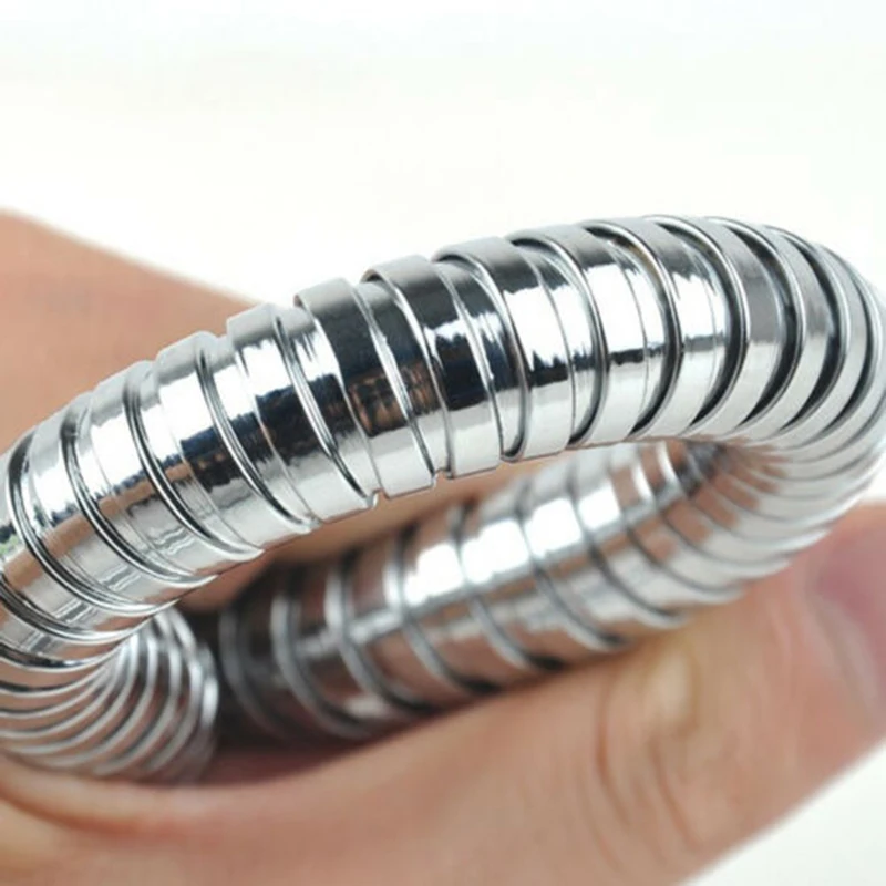 

1x Stainless Steel Chrome Flexible Bathroom Bath Shower Head Hose Pipe Tube 1.5M