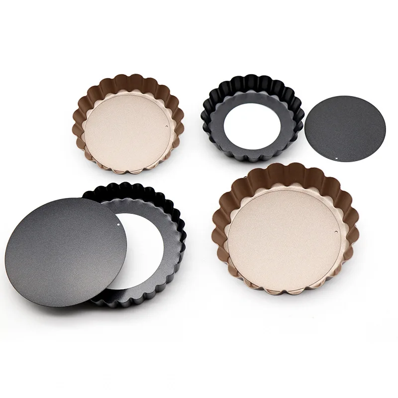 

Carbon Steel Non-stick Mold Fruit Tart Pan Mini Cake Mold Chrysanthemum Live Bottom Pie Pan Egg Tart Pan