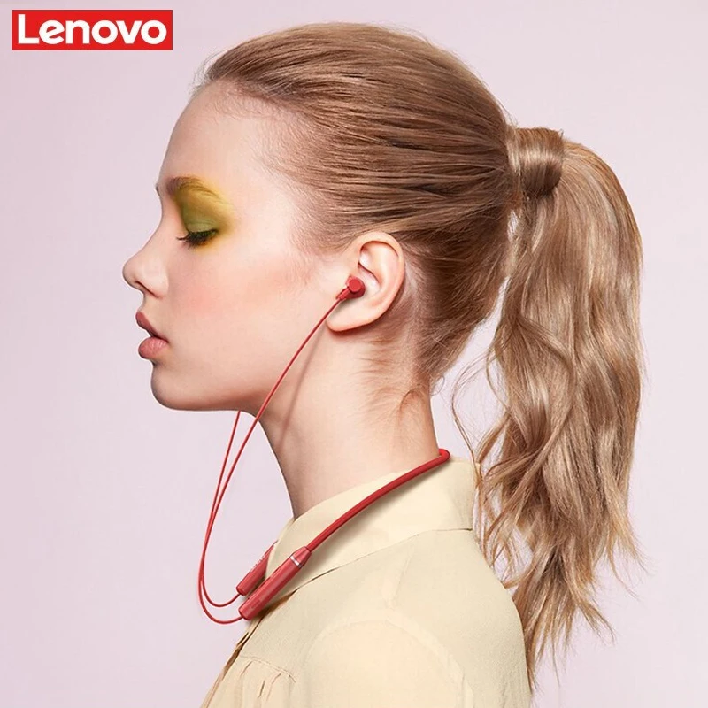 Lenovo беспроводные Bluetooth наушники, магнитные спортивные наушники для бега IPX5, водонепроницаемые спортивные наушники с шумоподавлением