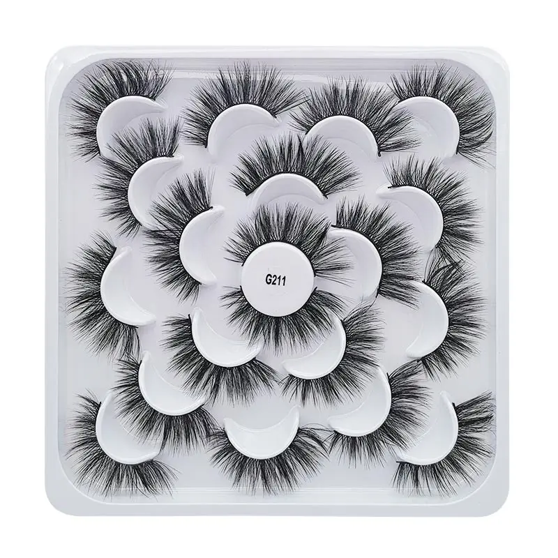 Mink eyelashes 3d mink hair eyelashes10 pairs long makeup 3d faux nature fake lashes extension false eyelashes Wholesale(10P