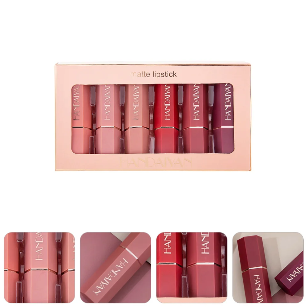 

6PCS Lipstick Lip Gloss Lipstick Highly Pigmented Lipstick