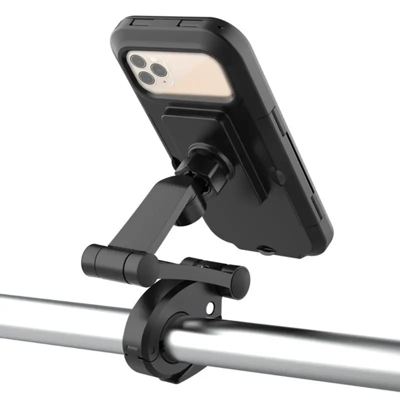 

Universal motorcycle and bicycle telescopic waterproof mobile phone holder R9CB