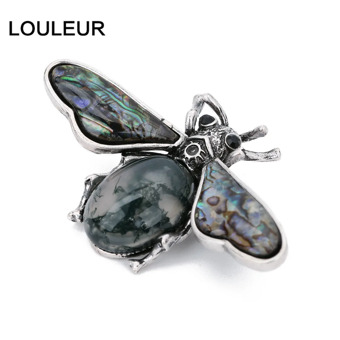 LOULEUR, модный пчелиный натуральный камень, жемчужный кулон в виде раковины абалона, двойное использование, подвеска, ювелирные изделия, изготовление для женщин