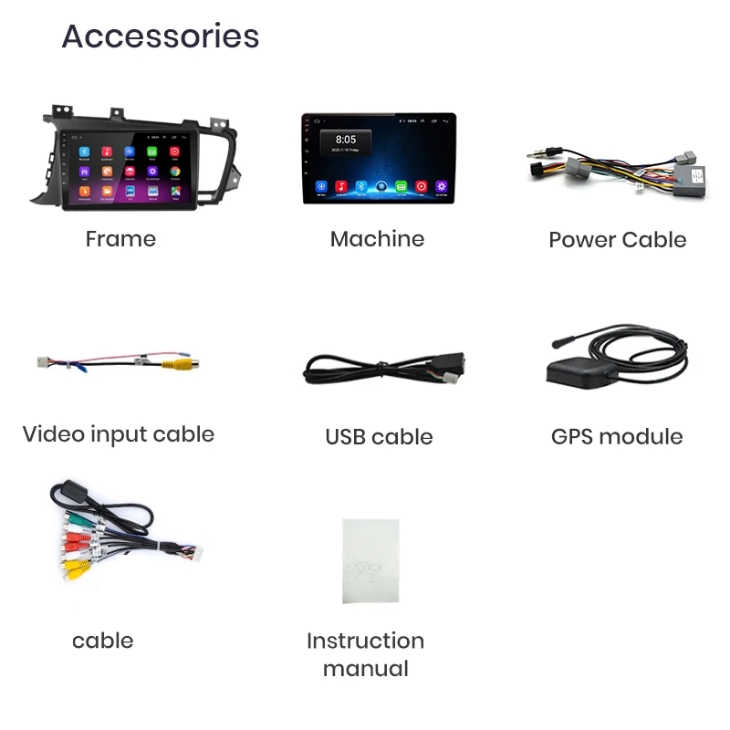 Автомобильный радиоаппарат с двухдиновым экраном на операционной системе Android, мультимедийным плеером, беспроводным Carplay, автоматической системой GPS для Kia Optima 2011 2012 2013 2014-2015.