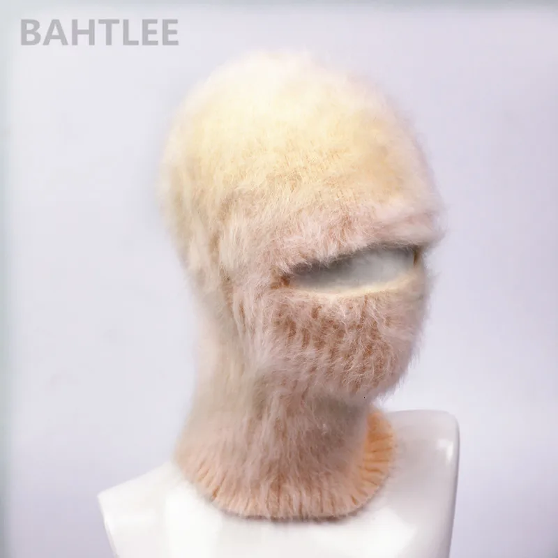 BAHTLEE, зимняя Лыжная маска, Балаклава, Ангорский кролик, вязаная шапка, шарф, шапки, теплые шапки для мужчин или женщин, Теплая Флисовая шапка