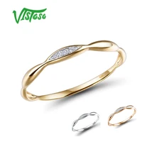 VISTOSO Gold Rings For Women Genuine 14K Yellow/White Gold Ring Shiny Diamond Promise Engagement Rings Anniversary Fine Jewelry