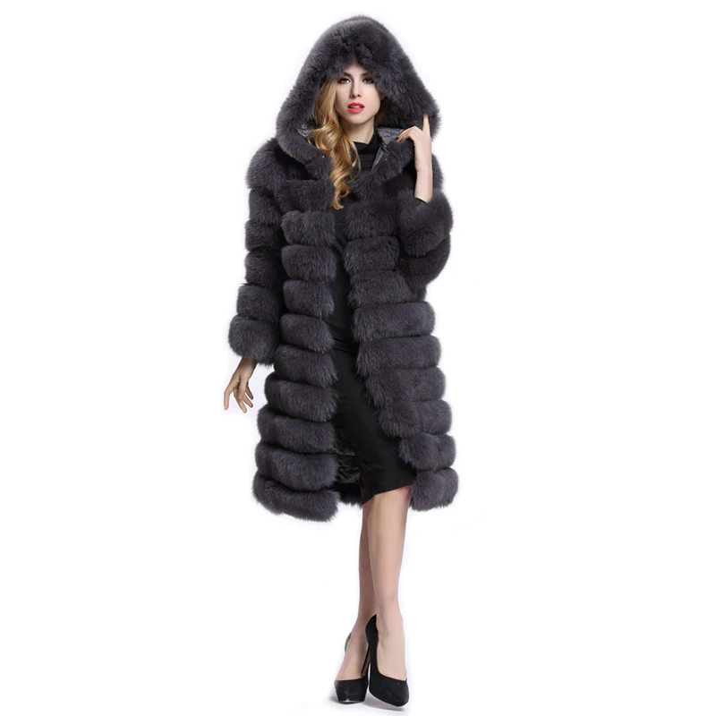 Новинка зимы 2019 Толстая теплая Длинная женская блестящая куртка с капюшоном из