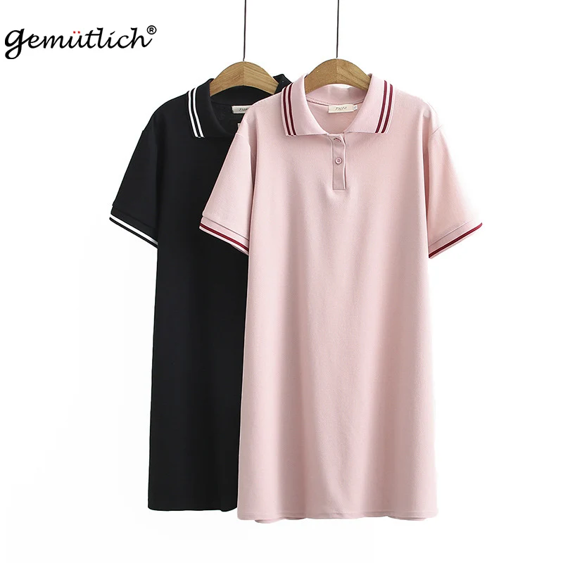 

Женское платье-рубашка с коротким рукавом, однотонное, с отложным воротником, размеры 2XL-5XL